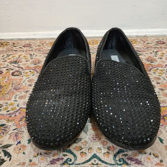 STEVE MADDEN Cavia Black Shoe | Rhinestone Studded | Slip On | size 13 main image 4